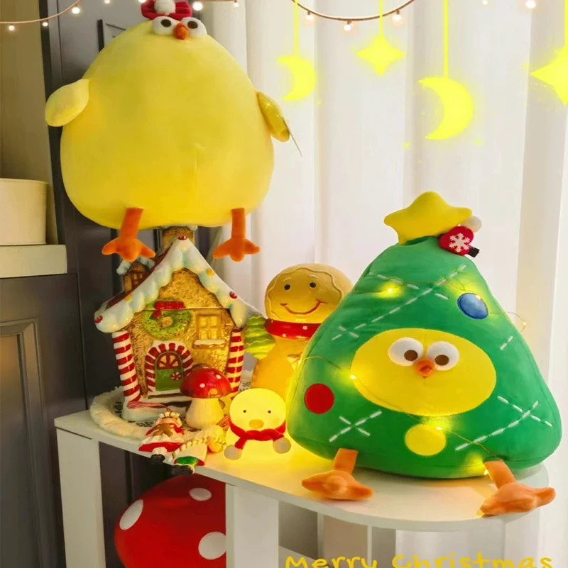 Cute xmas Gingerbread Man dundun Chicken Plush Baby Appease Doll Biscuits Man Pillow Cushion xmas Tree Toy Snowhouse Plush Gift