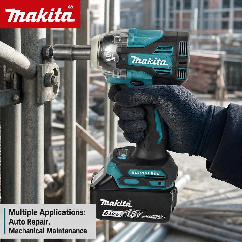 For Makita 18V Battery Pins TW004G Brushless Electric Wrench, Rechargeable Drill Driver Power Tool