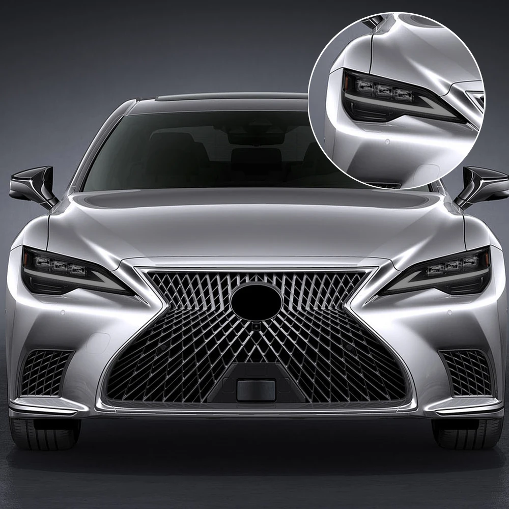 Premium High-Gloss Smoke Black TPU Headlight Protection Film for Lexus LS 2018-2026 Pre-Cut PPF Anti-Scratch Vinyl Wrapping Kit view 4