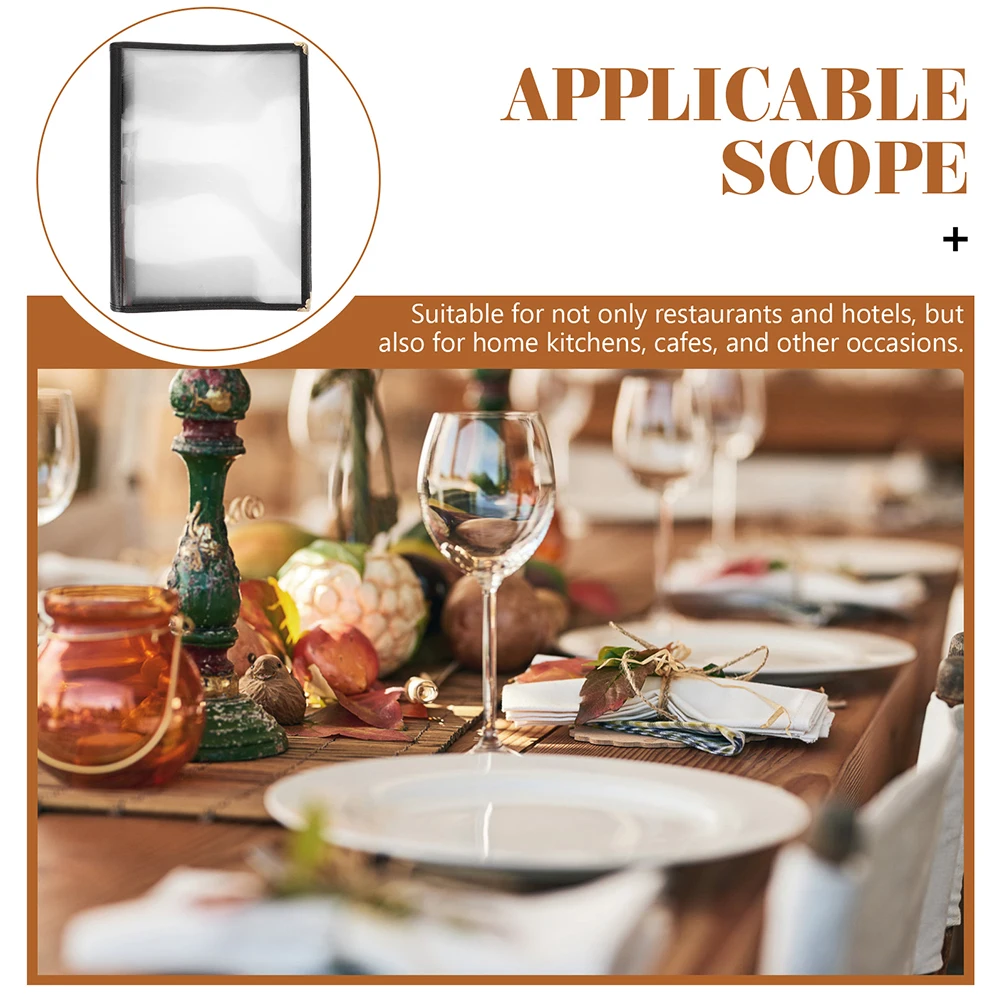 

PVC Menu Covers A4 Clear Water Resistant Restaurant Menu Holders DIY Folder Transparent Booklets Protective Cases Table Cards