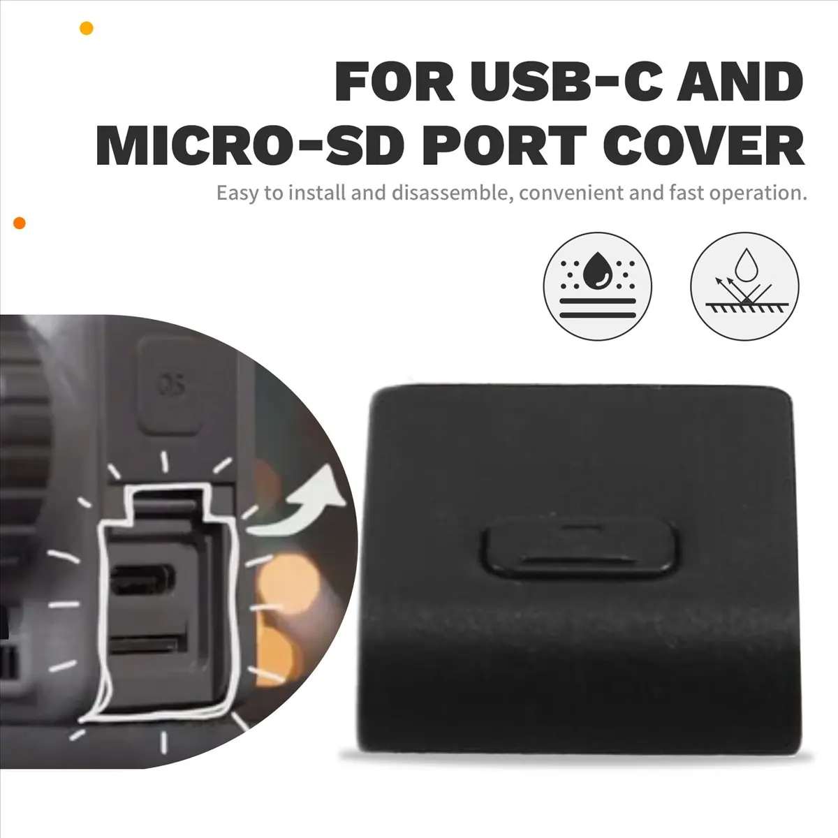 Goodprice For DJI Osmo Action 4 USB-C and Micro-SD Port Cover Waterproof Dustproof Protective Cap