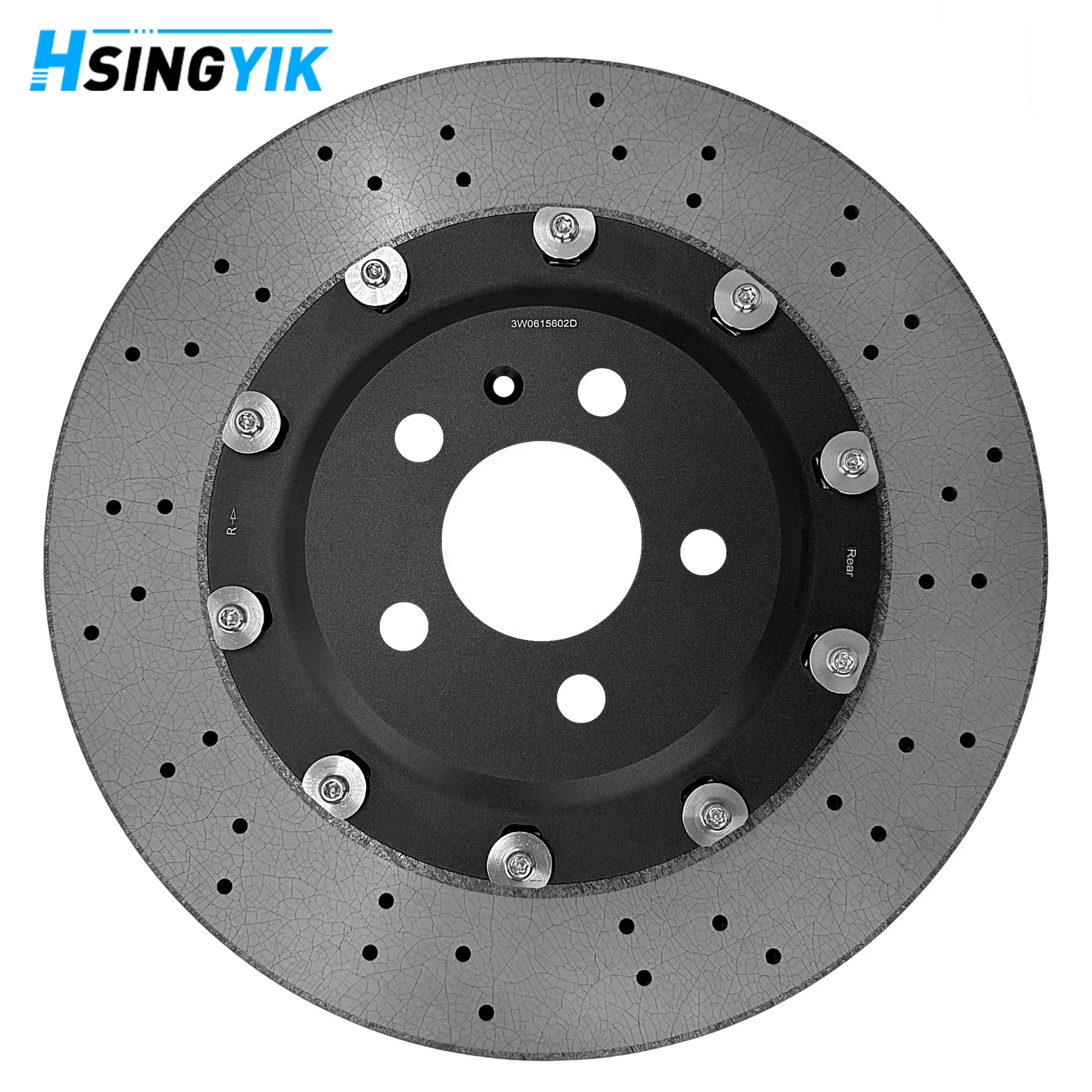 2 Piece Floating Break Rotor  3W0615601H 3W0615602D Rear Carbon Ceramic Brake Disc For Bentley