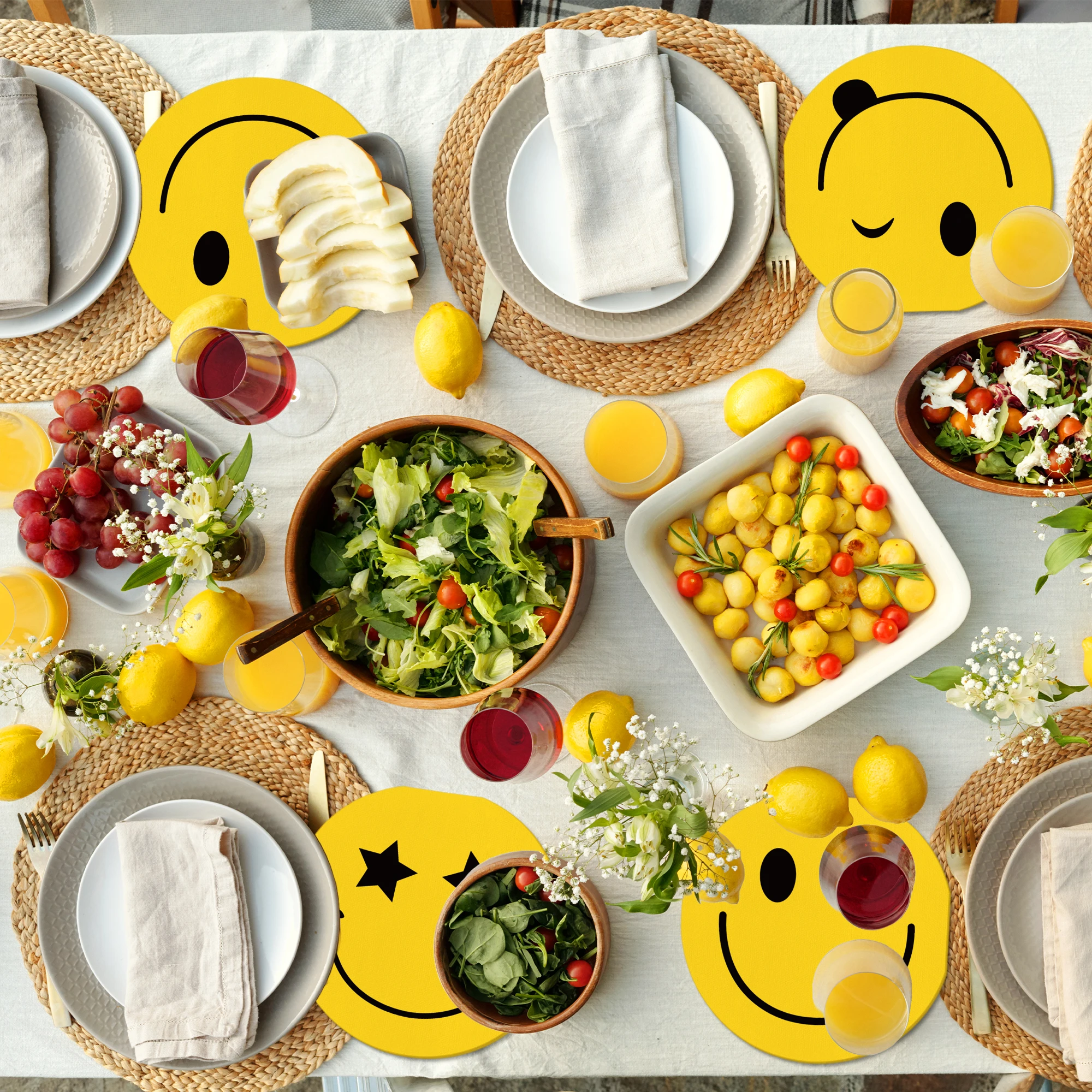 20/40/60 Stück Servietten in Form von lächelnden Gesichtern zur Dekoration von Abendessen, Papiertaschentücher, Geburtstags- und Hochzeitsdekoration, Partyzubehör – Detail 4