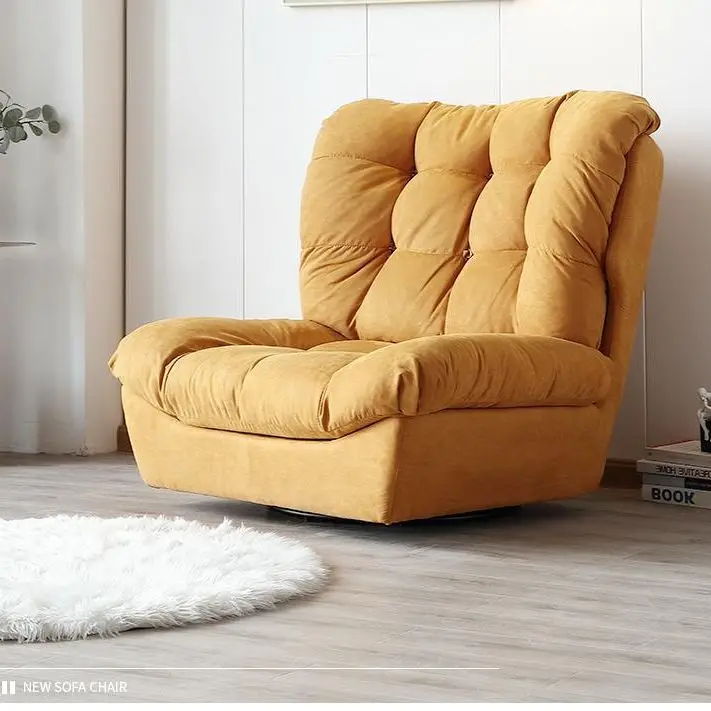 Cloud sofa rotating chair single leisure lazy living room balcony chair minimalist fabric sofa chair