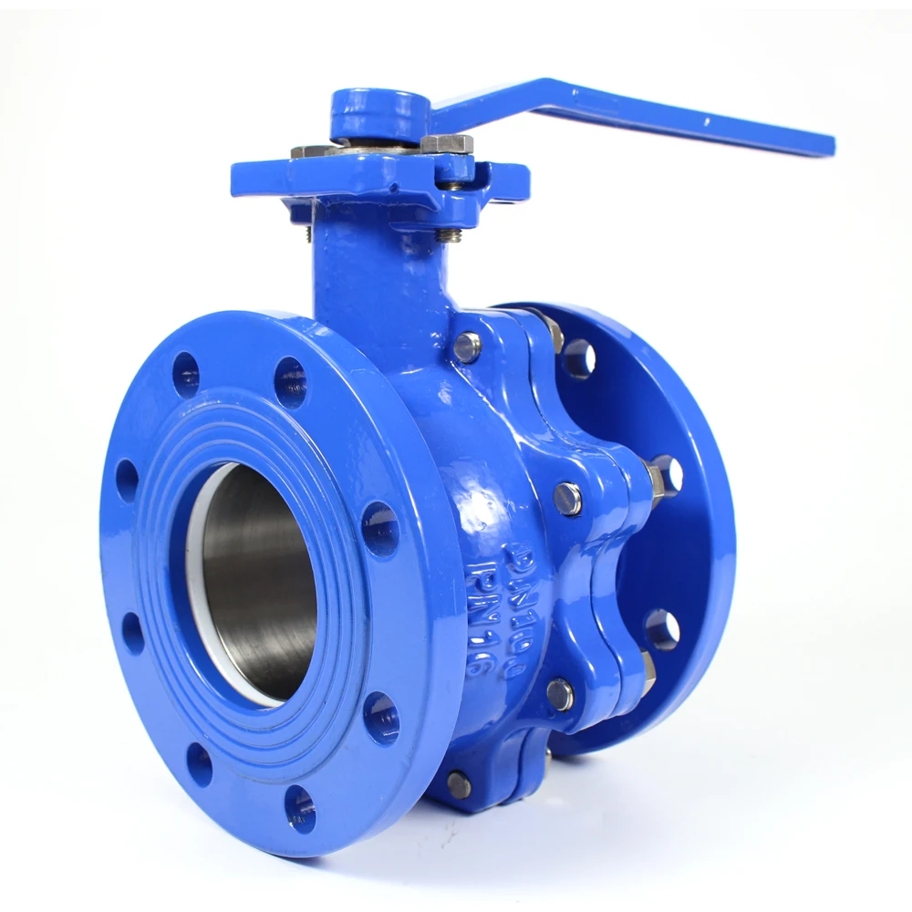 DN40-DN600 Ductile Iron Body Iron Disc Carbon Steel Long Handle Flanged Manual Water Ball Valve