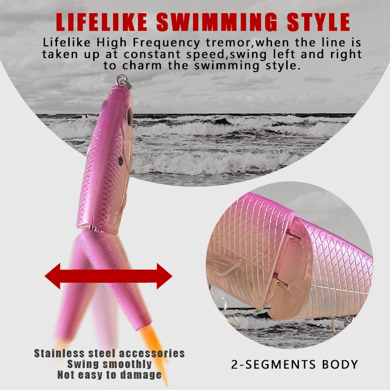 Swimbaits Pike Trout Glide Baits Minnow Hard Bass Angelköder 19 cm/89,5 g – Detail 4