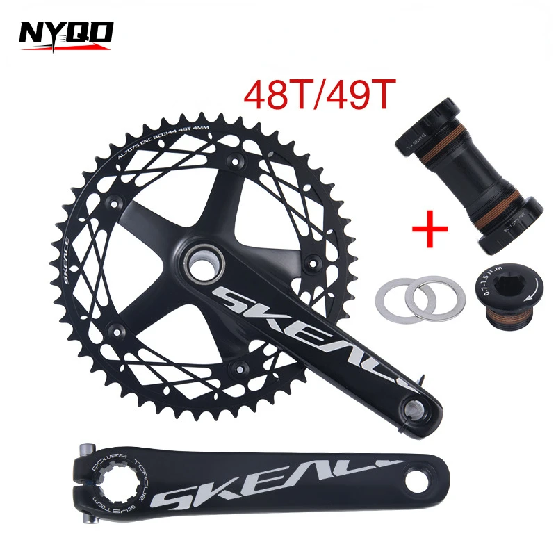 

48T 49T Crankset Alumniun Alloy Chainwheel Crank Length 165mm BCD 144mm Single Speed Including BB Fixed Gear Bike Parts