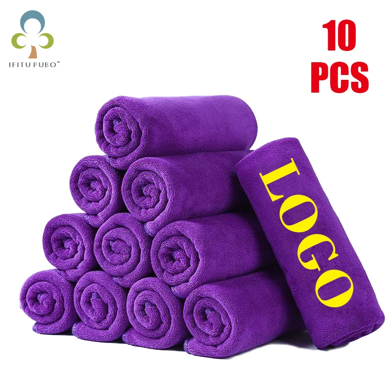 10 قطعة 30x30 سنتيمتر شعار مخصص منشفة الحرة الليزر النقش حروف ستوكات صالون تجميل صالون الحلاقة هدية التخصيص الخاص ZYF