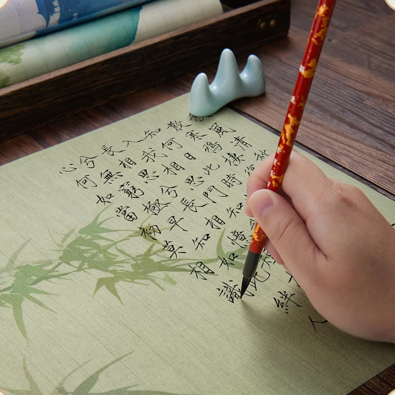 Vintage Xuan Paper Scroll Roll for Small Regular Script Handwriting Chinese Calligraphy Practice Rice Paper Writing Stationery