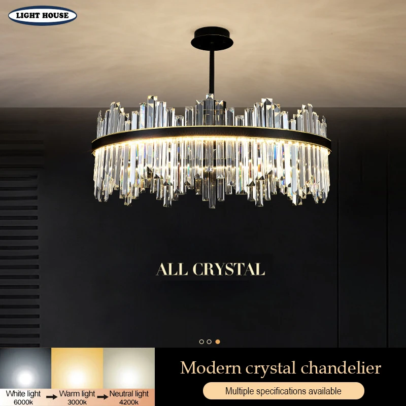 

Modern Light Crysta Chandelier Round Pendant Light for Living Room Ceiling Chandelier Living Room Decoration