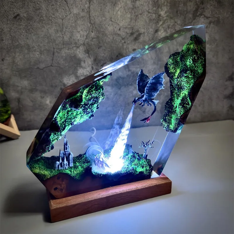 

How to Train Your Dragon Toothless Peripheral Night Light Ornaments Model Night Fury Photon Breath Crafts Resin Lamp