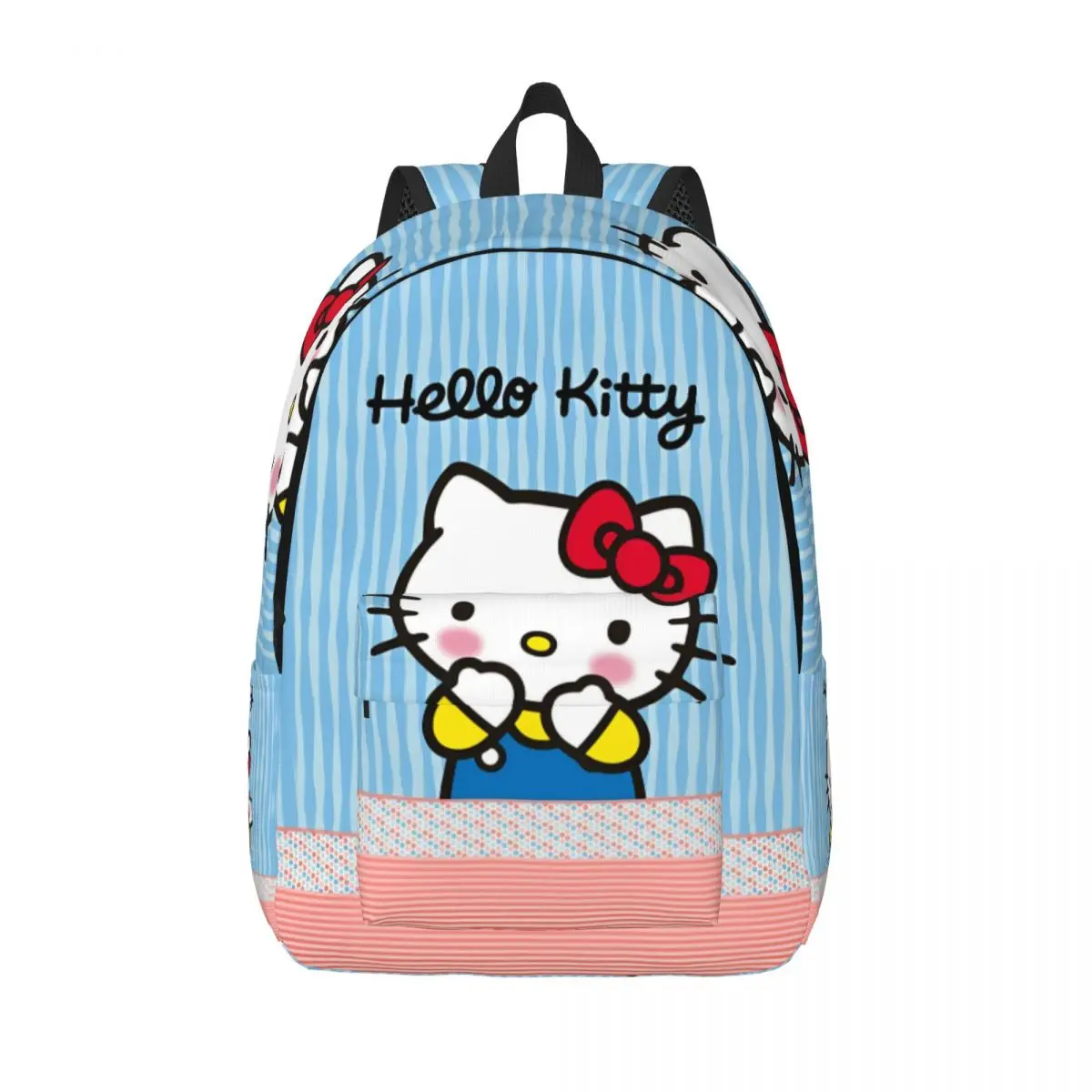 Cartoon Cute Hello Kitty Backpack for Men Women Casual Student Hiking Travel Daypack HelloKitty College Canvas Bags with Pocket