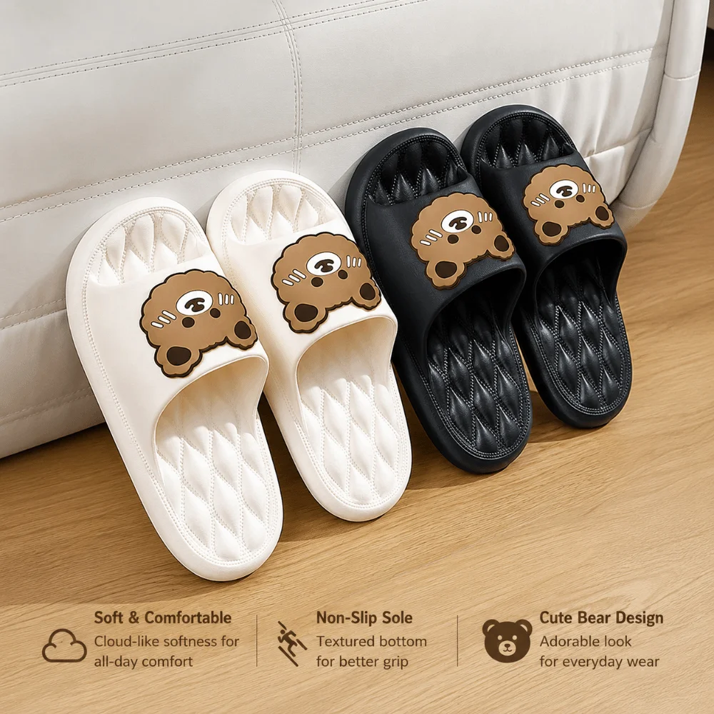 Thick Sole Women Summer Slippers Soft Wear-resisting House Slippers Lightweight Non-slip Bathroom Bath Slippers
