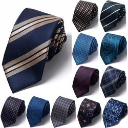 NEW 8cm Tie Men Gravatas Classic Many Color Newest Design Necktie Shirt Accessories Striped Sky Blue Man's Office