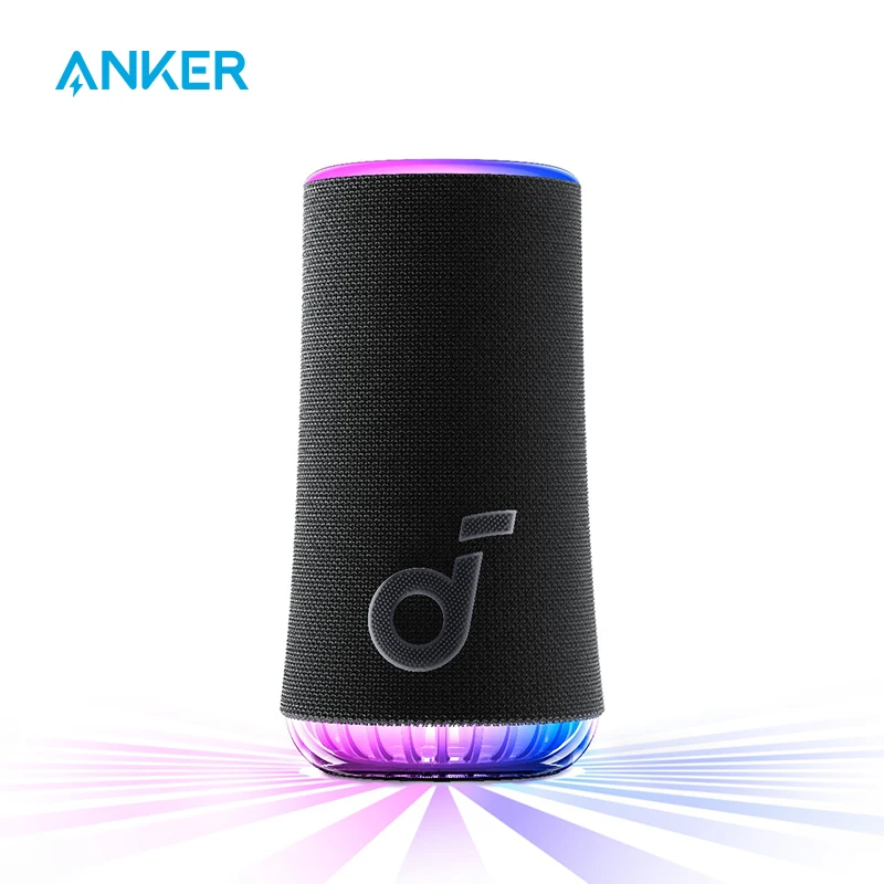 ลำโพงพกพาเรืองแสงด้วย soundcore พร้อมเสียง ° 30W 360ไฟเรนนิ่งการเล่น18ชั่วโมงการปรับแต่งความถี่และการแสดงแสง
