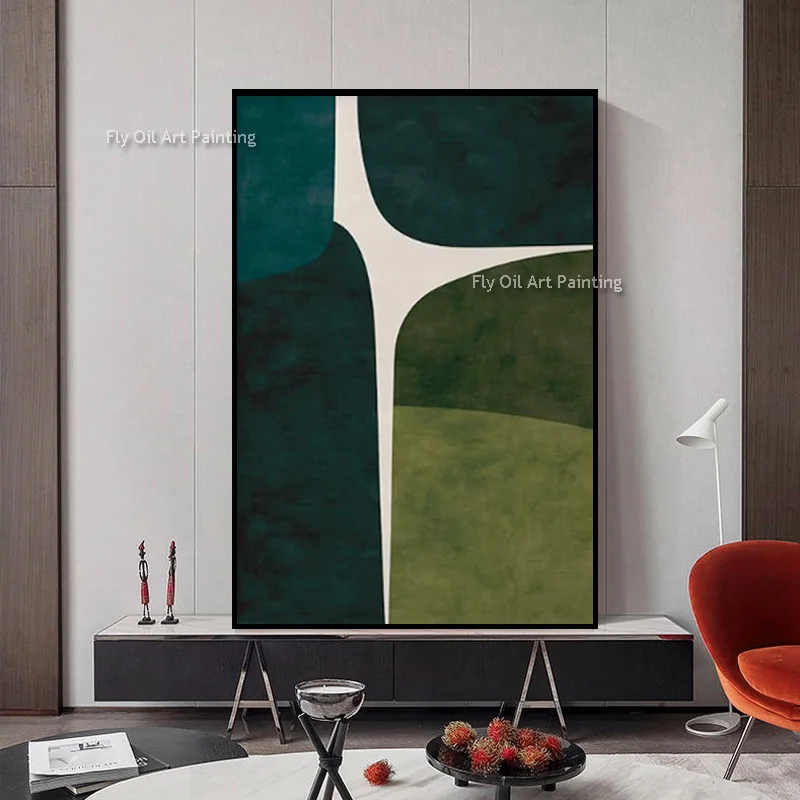 

Grass Green White Abstract Set Of Two Home Wall Art Decor Items New Hand Drawn Black Dark Green Oil Painting For Room As Gift