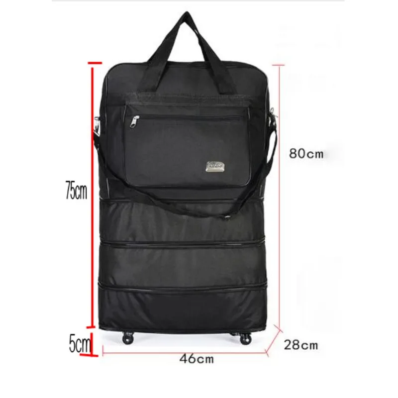 Waterproof Portable Travel Rolling Suitcase Air Carrier Bag Unisex Expandable Folding Oxford Suitcase Bags with Wheels