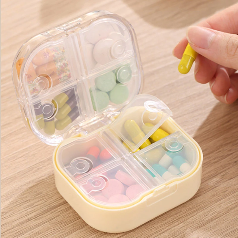 Portable 8 Compartment Sealed Pill Box Moisture Resistant Dispensing Pill Box One Week Travel Pill Dispensing Pill Box