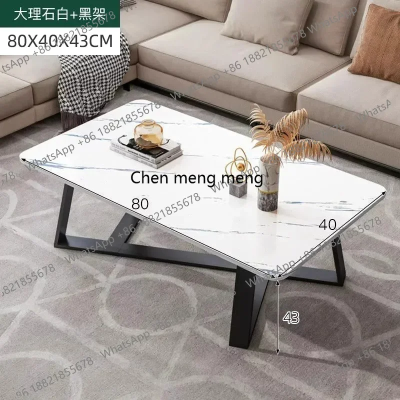 cc182Italian Style Light Luxury Coffee Table Modern Minimalist Marble Pattern Low Table Living Room Sofa Side Rectangular Small