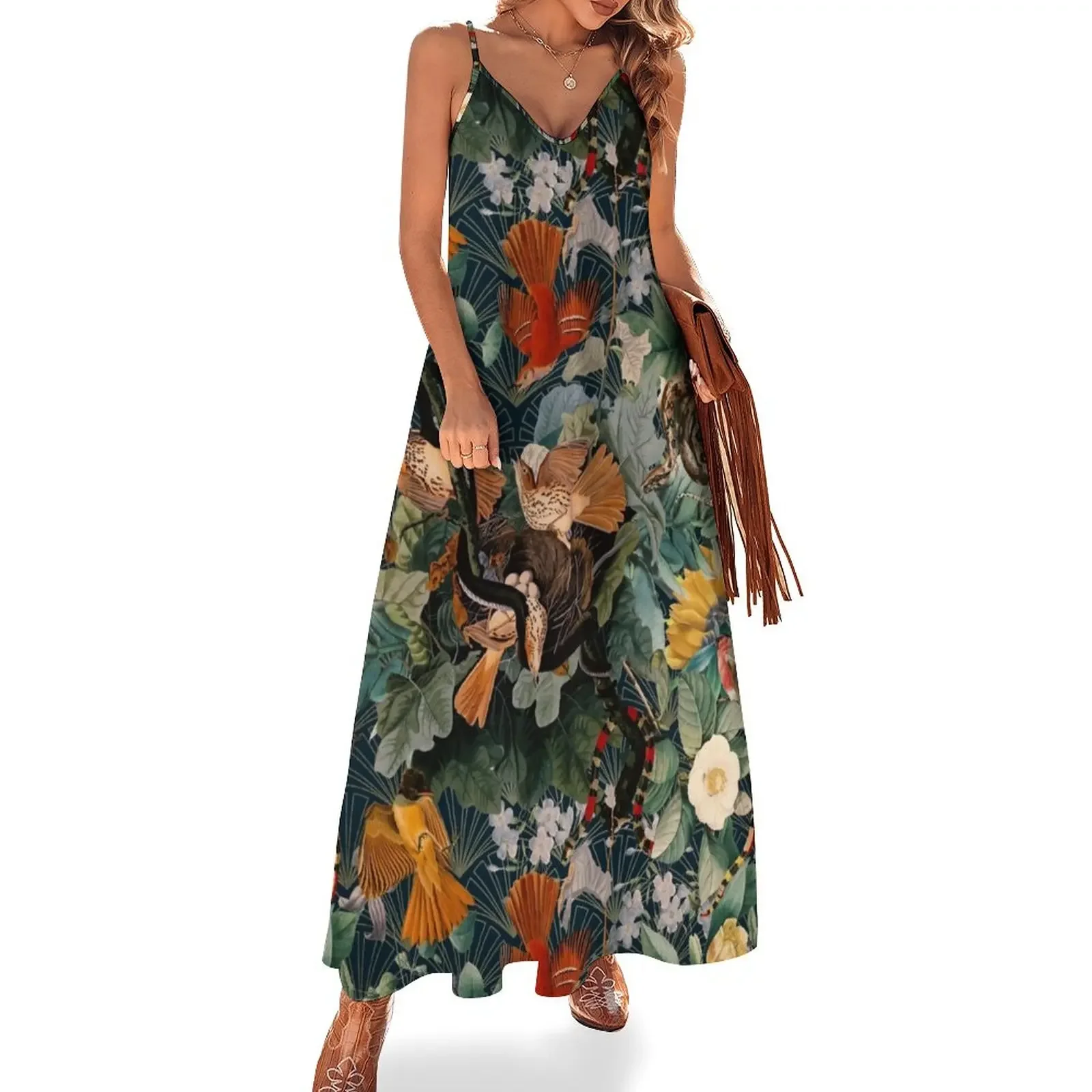 

Birds and snakes Sleeveless Dress women's evening dresses summer dress for women 2025 Dress