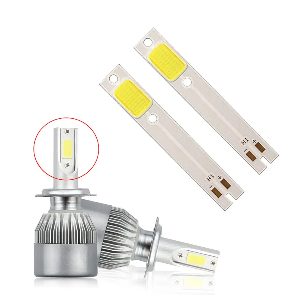 C6 LED 자동차 헤드 라이트 전구 용 2pcs COB 칩, H1 H4 H7 HB3 HB4 880 H13 9004 9007 자동 헤드 램프 광원 C6 COB 칩 6000K