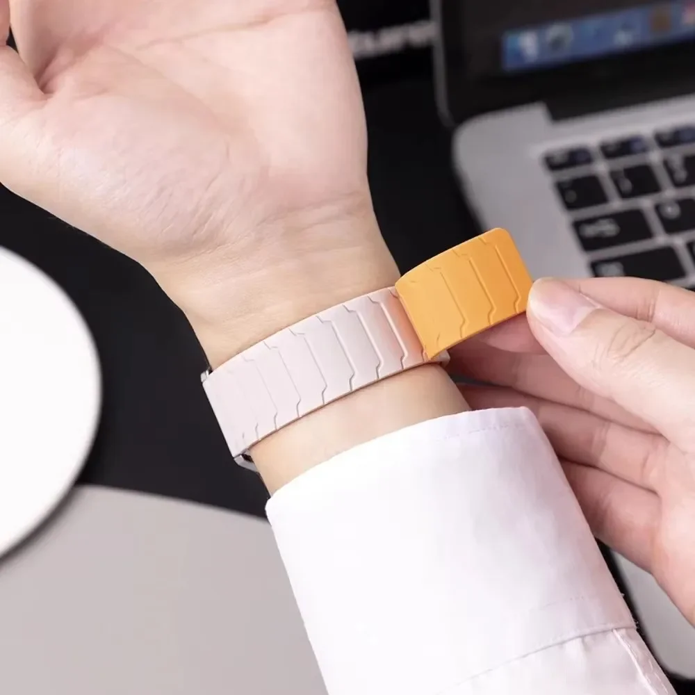Magnetic Silicone Strap for Xiaomi 5/S5-4-3-2 20mm 22mm Breathable Band Oneplus 4/3/2/Lite Amazfit Bip 6-5-Max Comfortable Belt