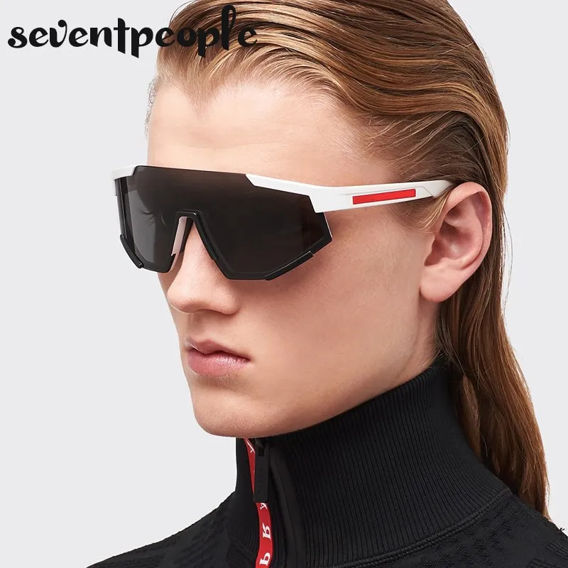 Sports Oversized Shield Sunglasses Women Outdoor Sport Goggle Men Steampunk Sun Glasses For Male One-Piece Punk Sunglass Unisex