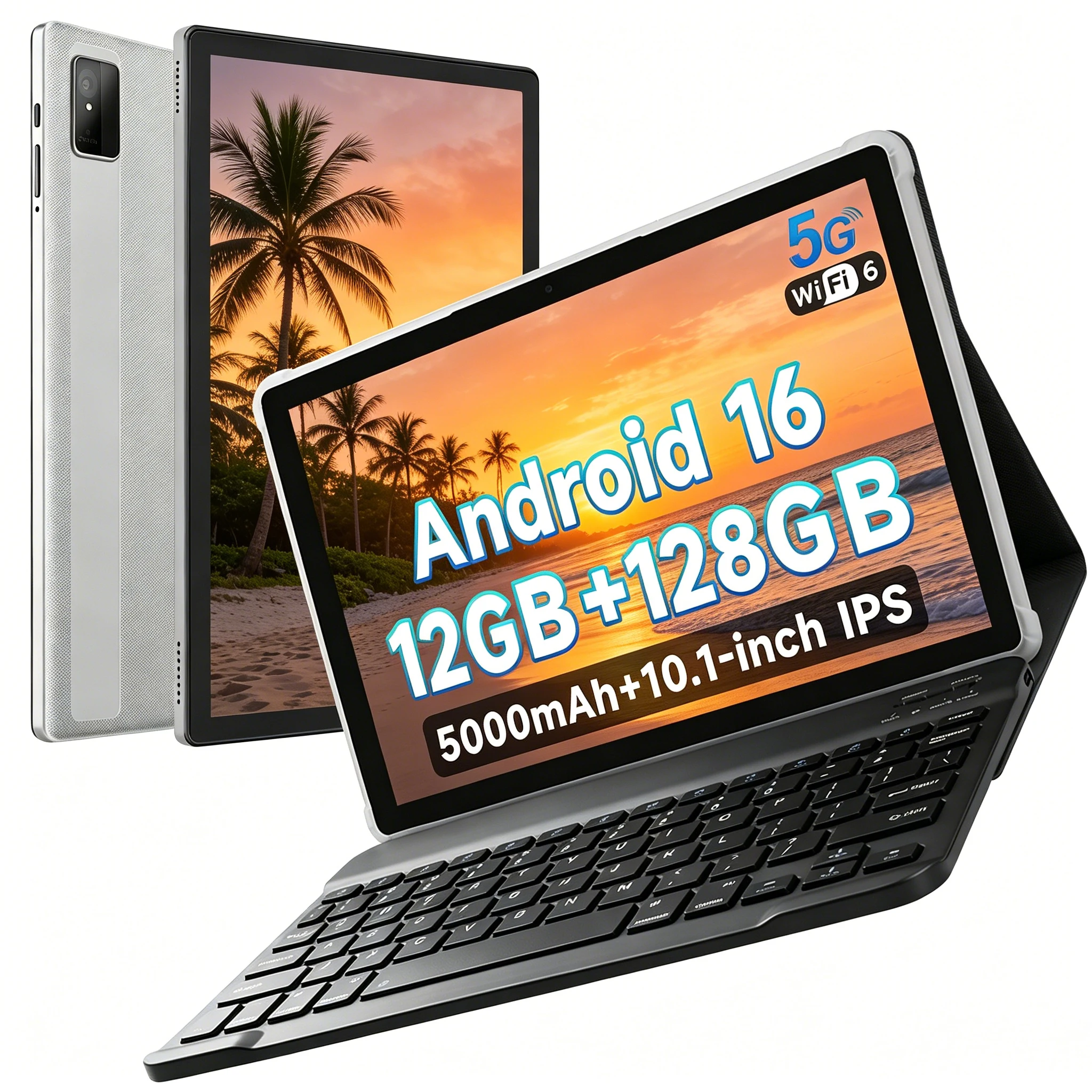 ANRY 10 Inch Android 16 Tablet Octa Core 12GB RAM 128GB ROM 5000mAh WiFi Bluetooth IPS HD Touch Screen High Performance Tablet