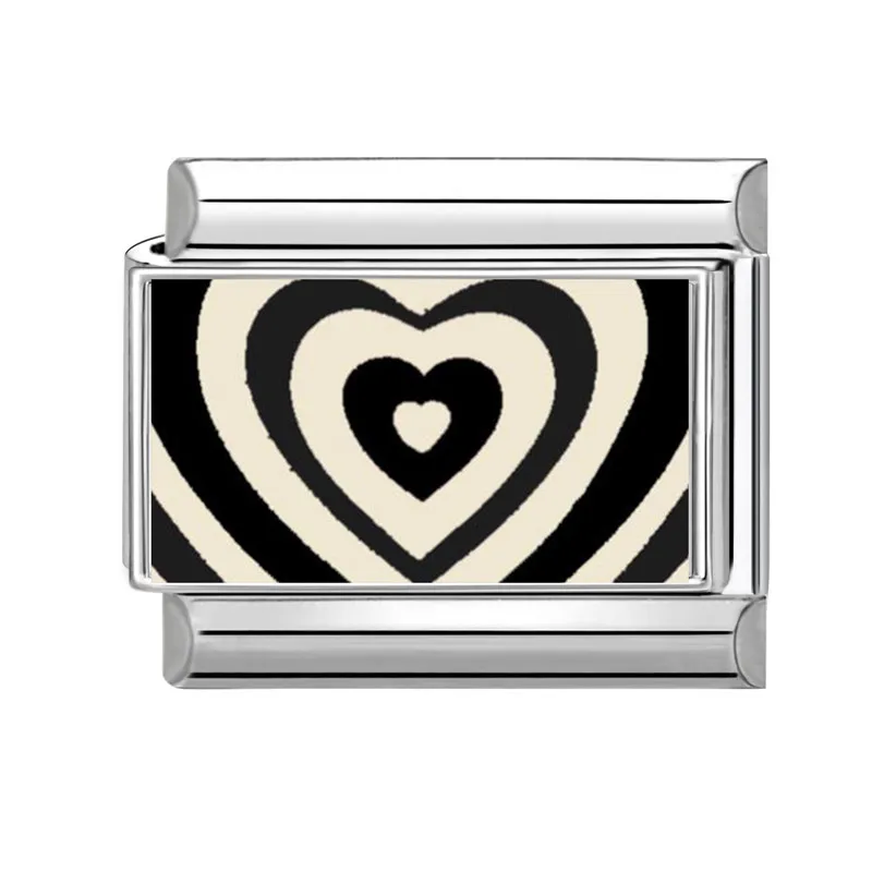 أزياء شخصية DIY أسود أحمر اللون الإيطالي سحر سوار عيون القط المشارب القلب حبة 9 مللي متر سوار مجوهرات من صلب لا يصدأ #4