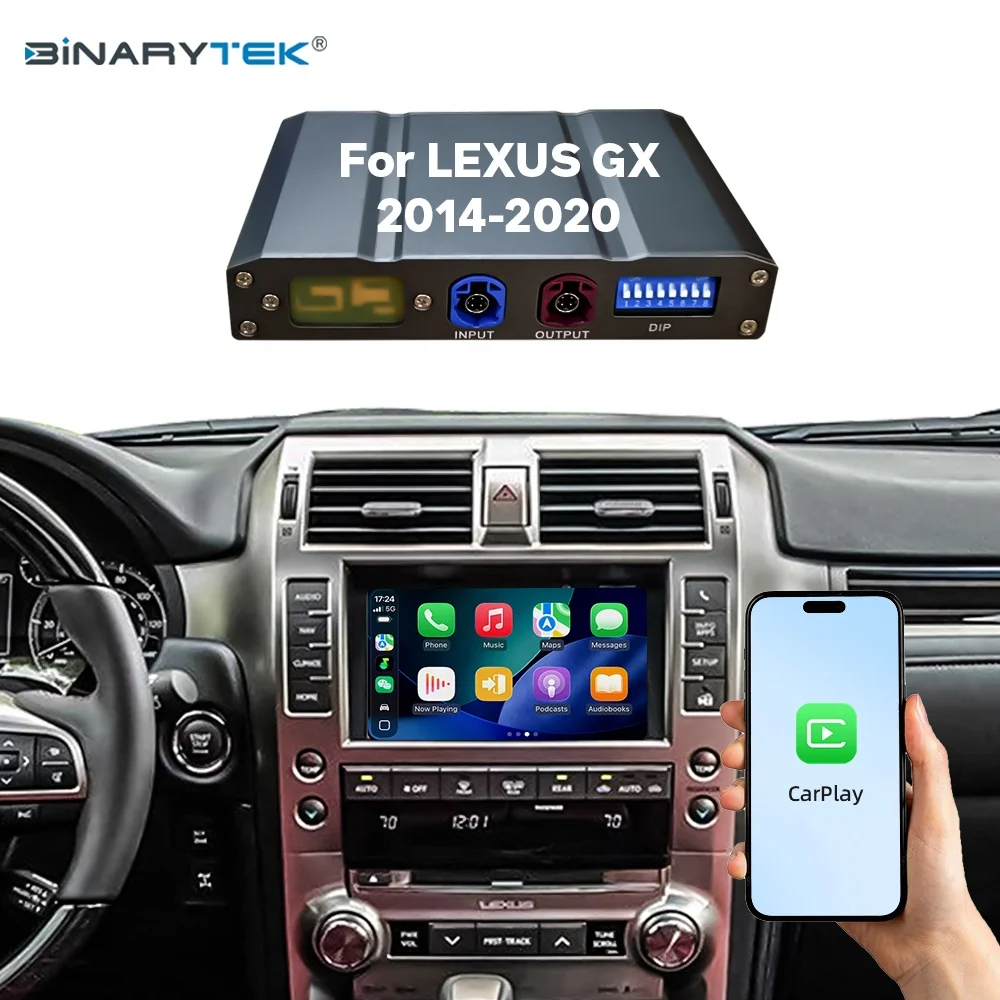 NewFor Lexus GX 2014-2020 Linux Interface Box Wireless CarPlay Android Auto CarPlay Module Decoder Car Radio Binarytek