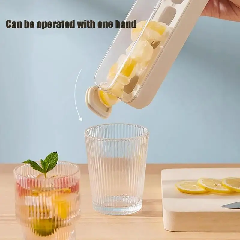 

Ice Tray With Lid Ice Maker Box With Lid Food-Grade Silicone Bar Tool For Whiskey Tequila Cocktails Cold Drinks Beverage