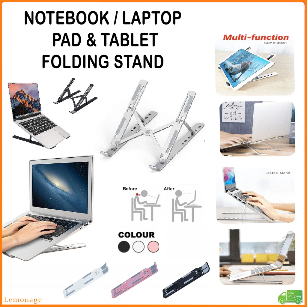 

Foldable Laptop Stand Holder Non-Slip Tablet Stand Holder 6 Levels Adjustable Stand compatible For Pad Laptop Tablet