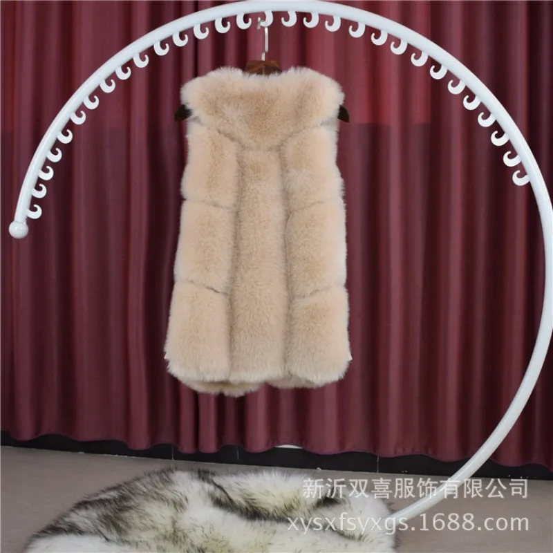 Luxury Brand Women's Clothing Fur Vest Fox Faux Fur Coat Waistcoat Winter Coats New Women Warm Vest Fashion Jacket Tops