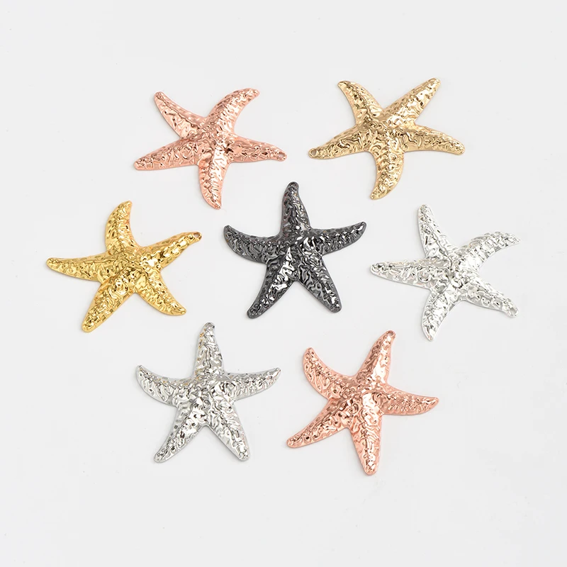 Pock point single hole arc starfish DIY trend earring necklace bracelet pendant brass jewelry accessories