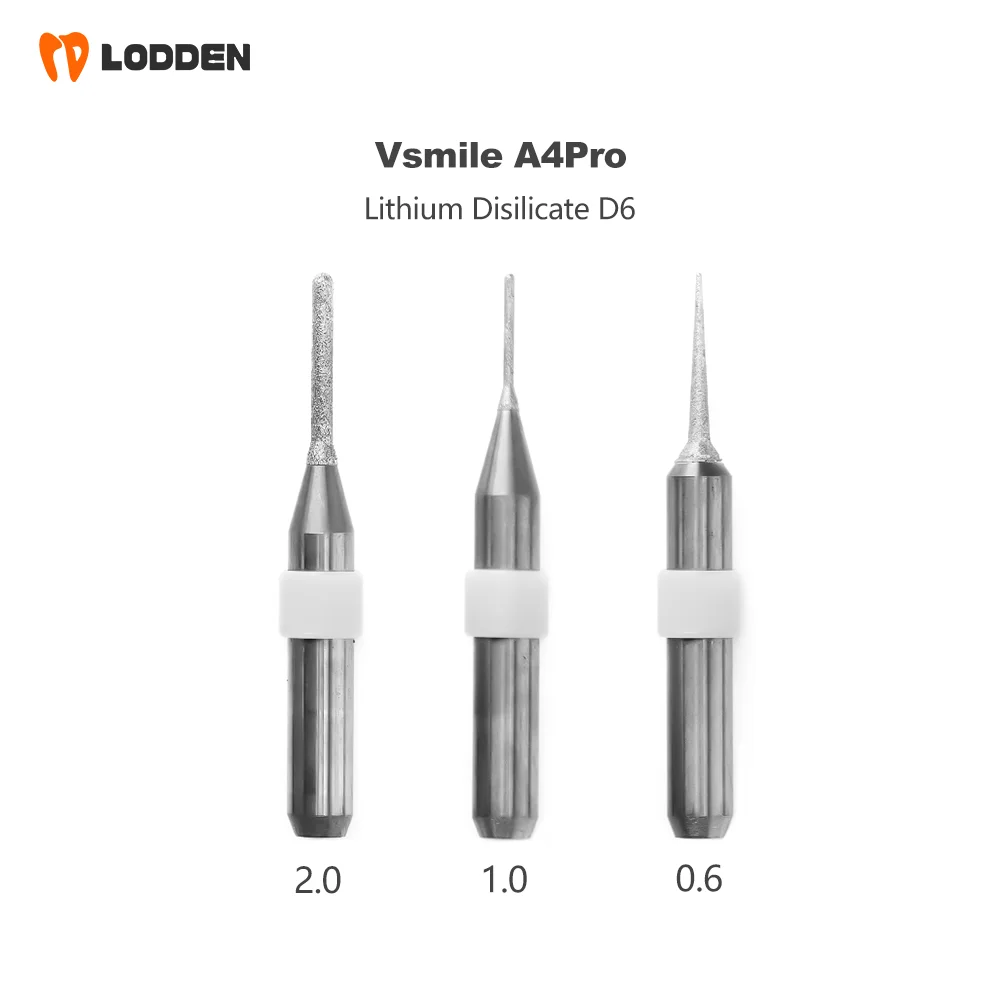 Vsmile A4 Pro/A5 Pro Lithium-Disilikat Fräsbohrer Dental CAD/CAM Schneidwerkzeuge für Glaskeramik- und Zirkonoxidblock-Verarbeitung – Detail 1