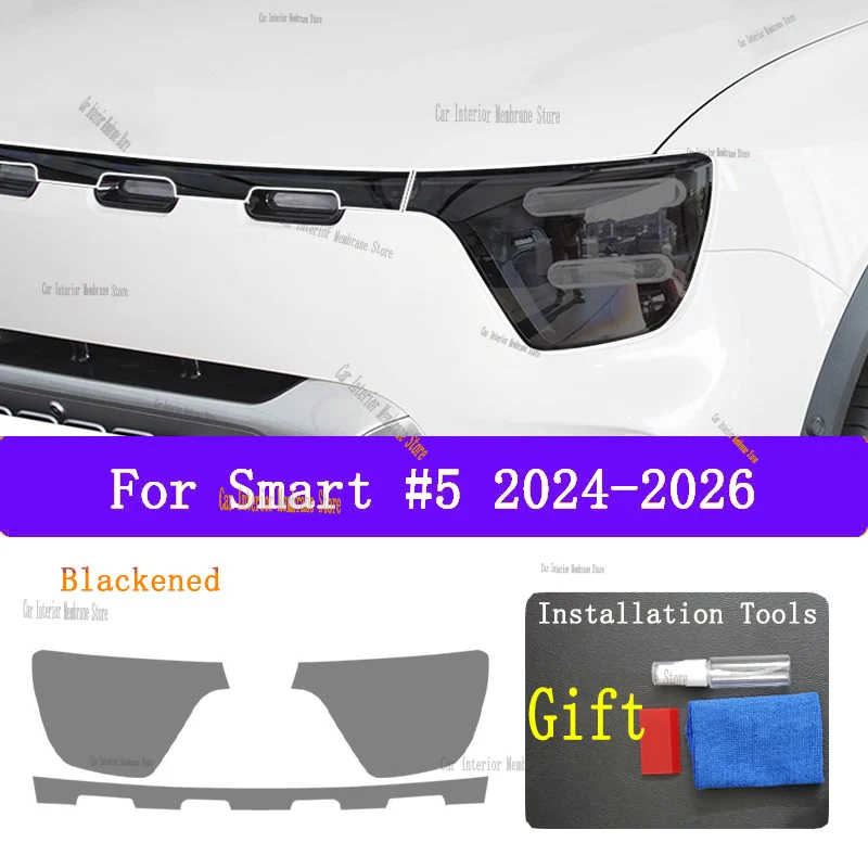 

For Smart #5 (2024-2026） Car Exterior Headlight Anti-scratch Front Lamp Tint TPU Protective Film Cover Repair Accessories