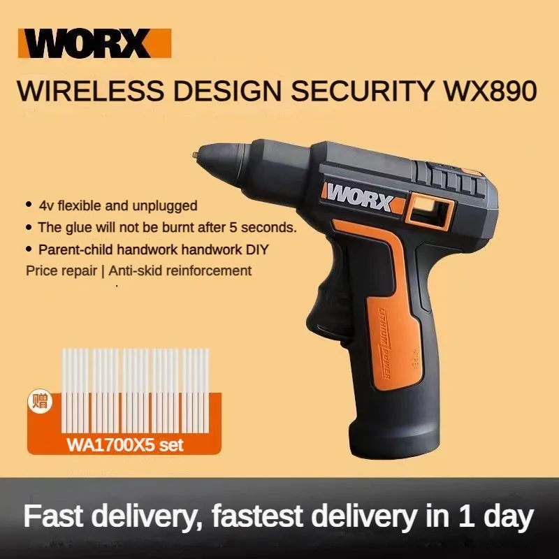 

Worx 4V Melt Hot Melt Glue Gun WX890 Electric Glue Gun Rechargeable Wireless Repair Tool Heat Mini Gun Current 7mm Glue Stick