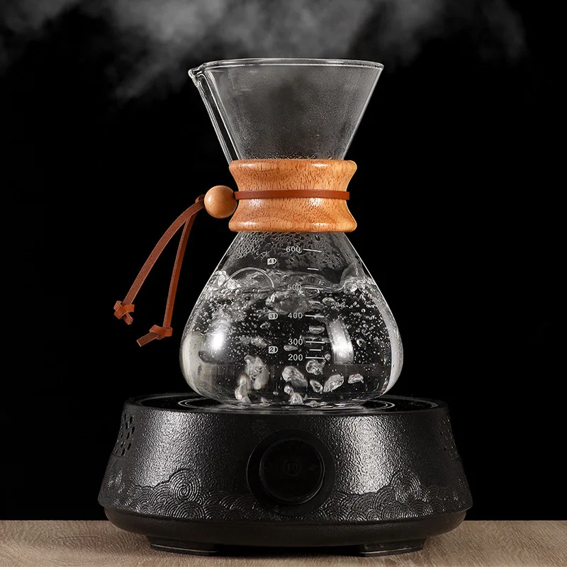 Hand Brew Coffee Pot with Stainless Steel Filter, Borosilicate Glass Sharing Pot with Scale, Drip Cold Brew Coffee Utensils - Image 4