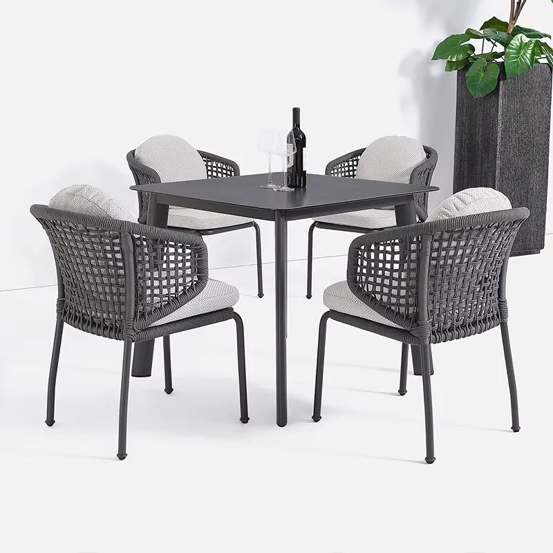 ！@Modern Lightweight Rattan Garden Furniture Waterproof Cushions for Outdoor Dining Sets in Parks Villas Basements Made of Wood