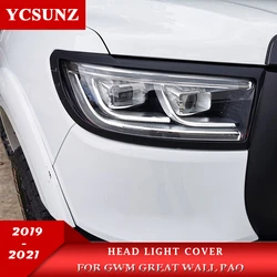 Black Head Light Cover For GWM Great Wall Pao Great Wall Poer Power 2019 2020 2021 Pick Up Trunk Front Lamp Hood Car Styling