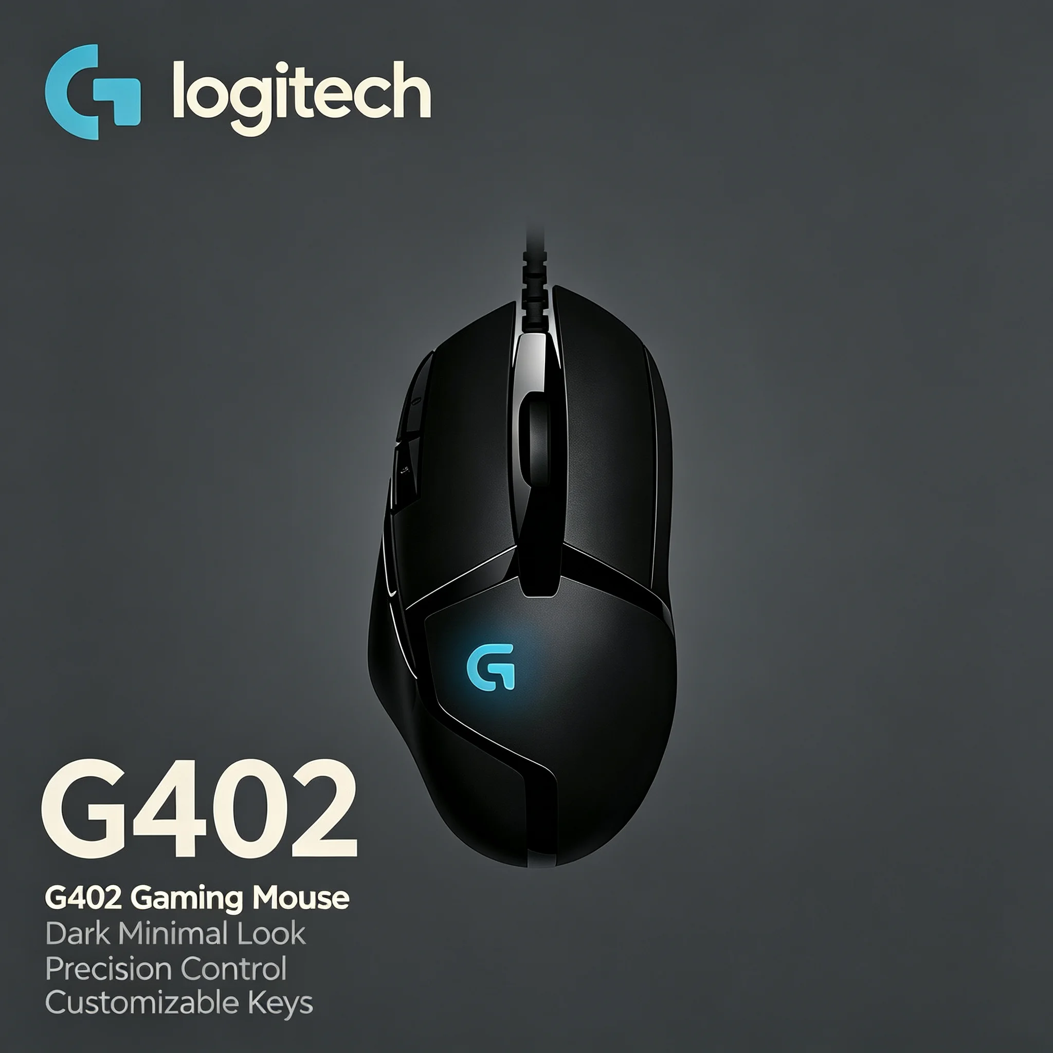 Logitech G402 Wired Gaming Mouse 8 Programmable Buttons RGB Optical Mice For Computer Gamer