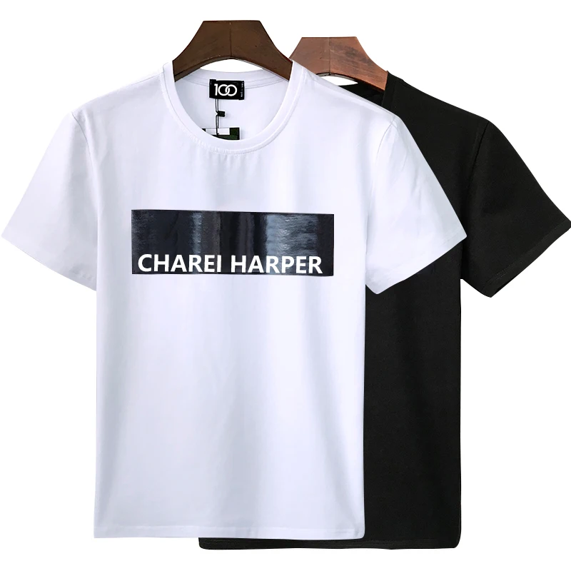 Charei harper dsq DT868 cotton men\'s short sleeve T-shirt Italy design letter spray print fashion Milan trend fashion casual top