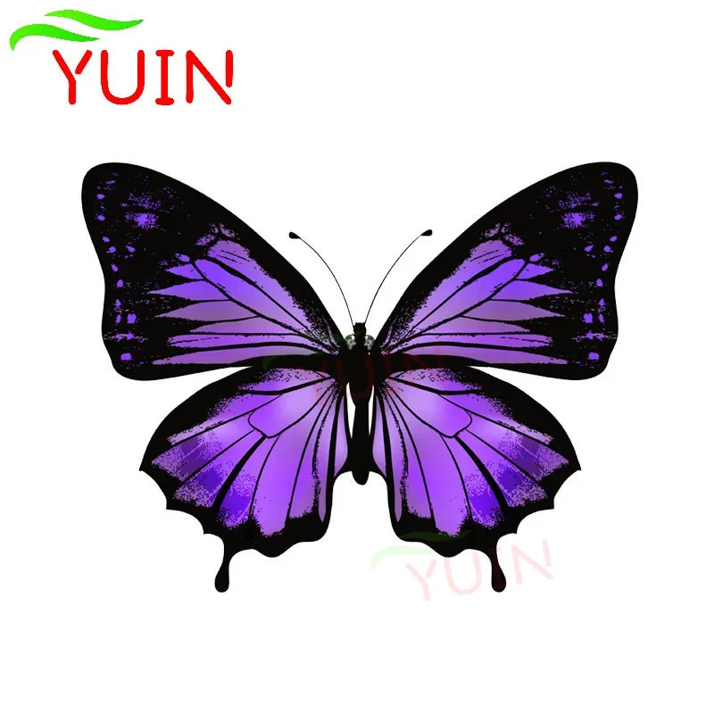 

Interesting Purple Butterfly Car Sticker Fantasy Style Fashion Motorcycle Accessories PVC Decorative Waterproof Decal 14*11cm