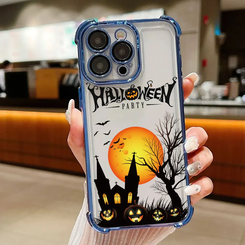 Halloween Castle Pumpkin Bat Case For Samsung Galaxy A57 A56 A55 A54 A53 A52 A37 A36 A35 A34 A27 A26 A25 A17 A16 A07 A06 Cover