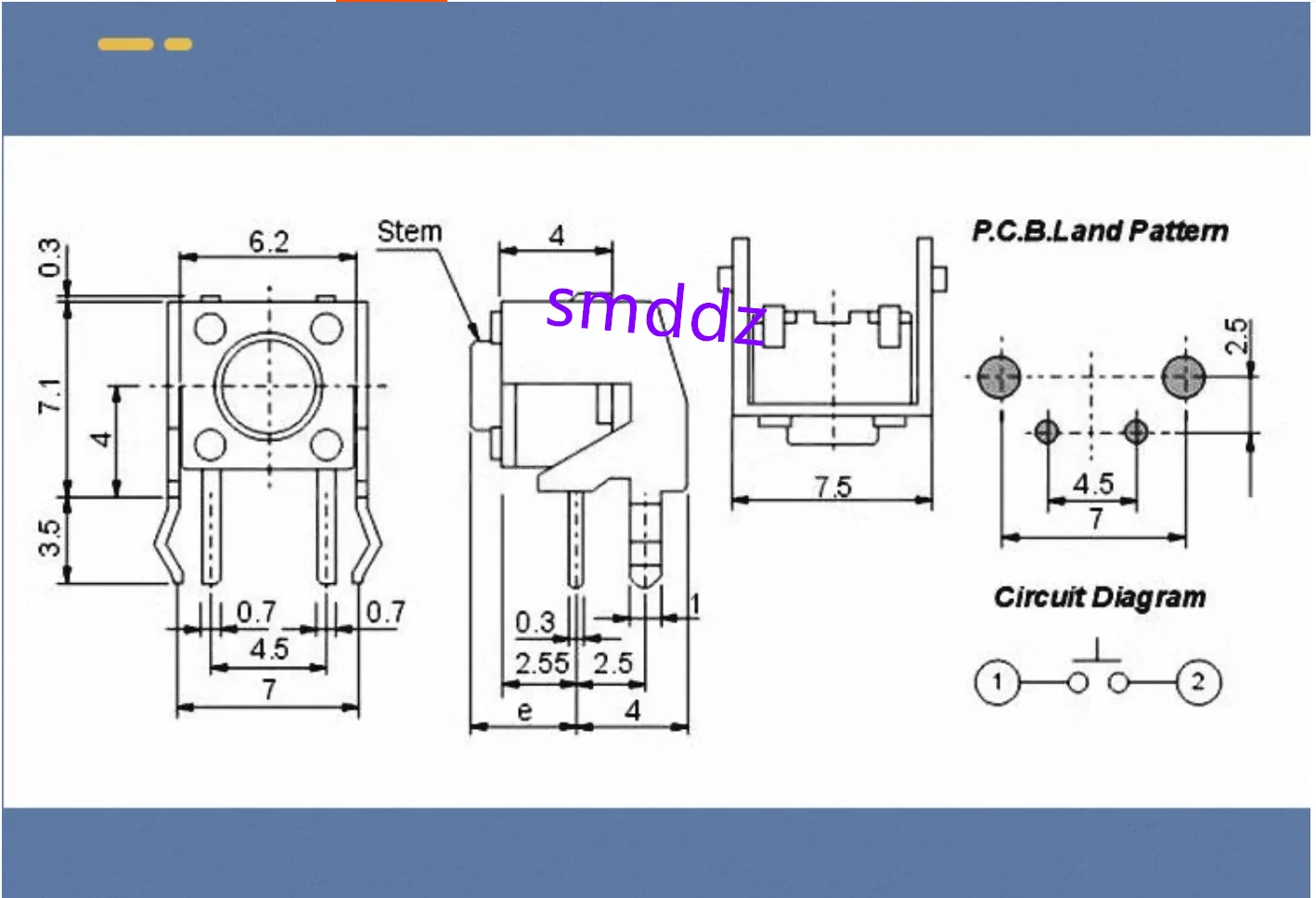 200pcs / 2-foot micro key switch 6 * 6 series light touch switch with horizontal bracket iron shell touch