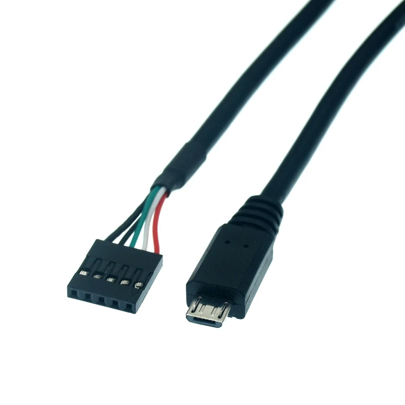 Spacing 2.54mm Micro USB Male Right/Left Angle To Dupont 5 Pin Female Header Motherboard Cable 50cm