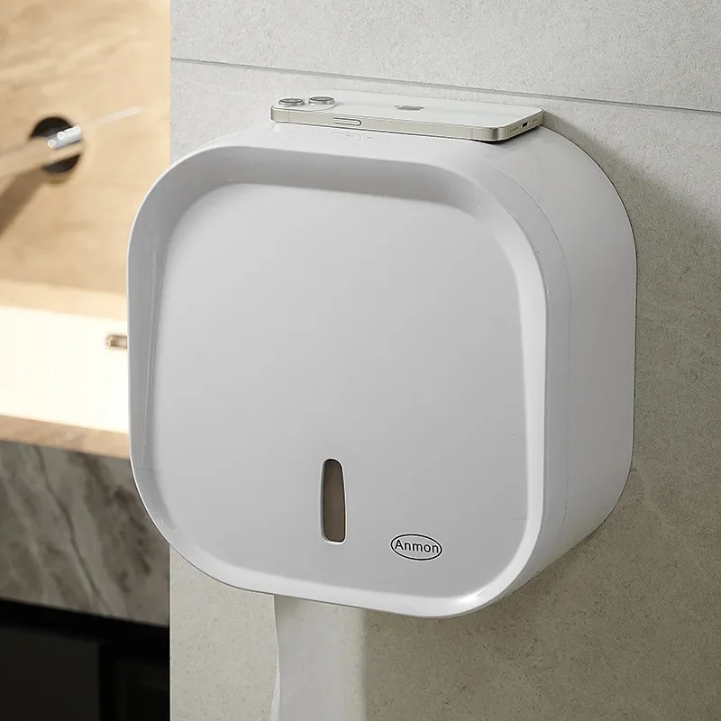 Large capacity tissue holder hotel bathroom large roll paper box non perforated large tray paper holder bathroom accessories