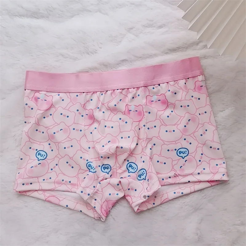 2PCS Couple Underwear Women Lingerie Men\'s Boxers Panties Kawaii Pigs Bear Panties Women Boy Girls Lovers Underpants Lingeries