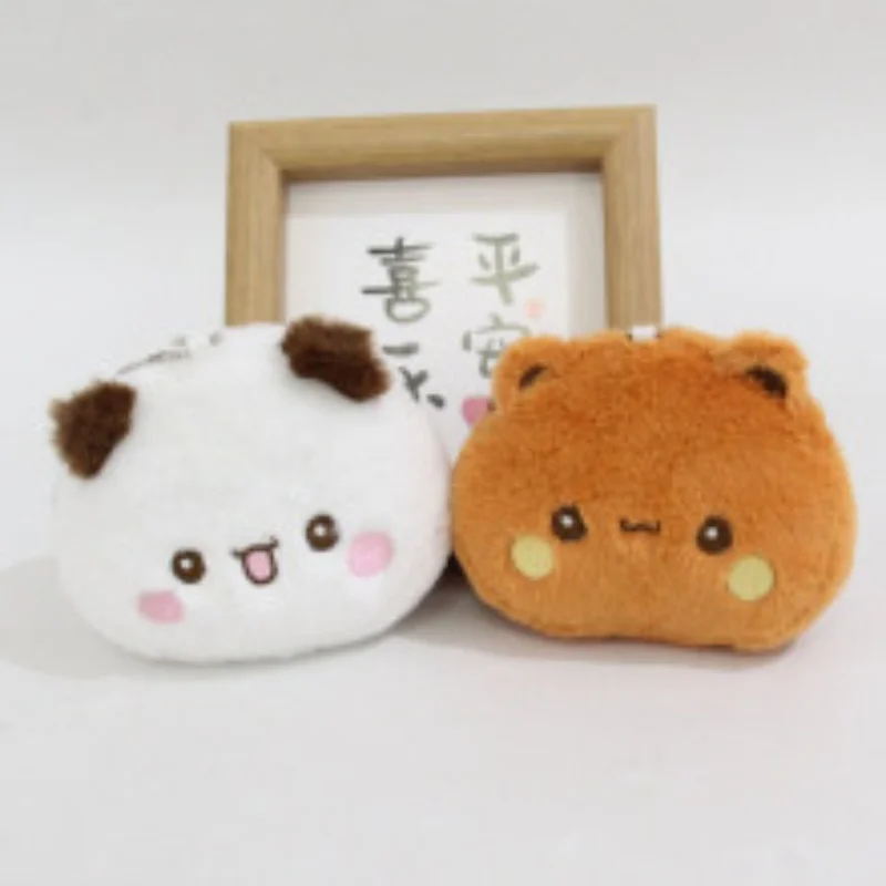 Original Cartoon And Cute Emoticons, Panda And Brown Bear Couple Plush Toys Coin Purses Earphone Cases Coin Cases Practical Gift