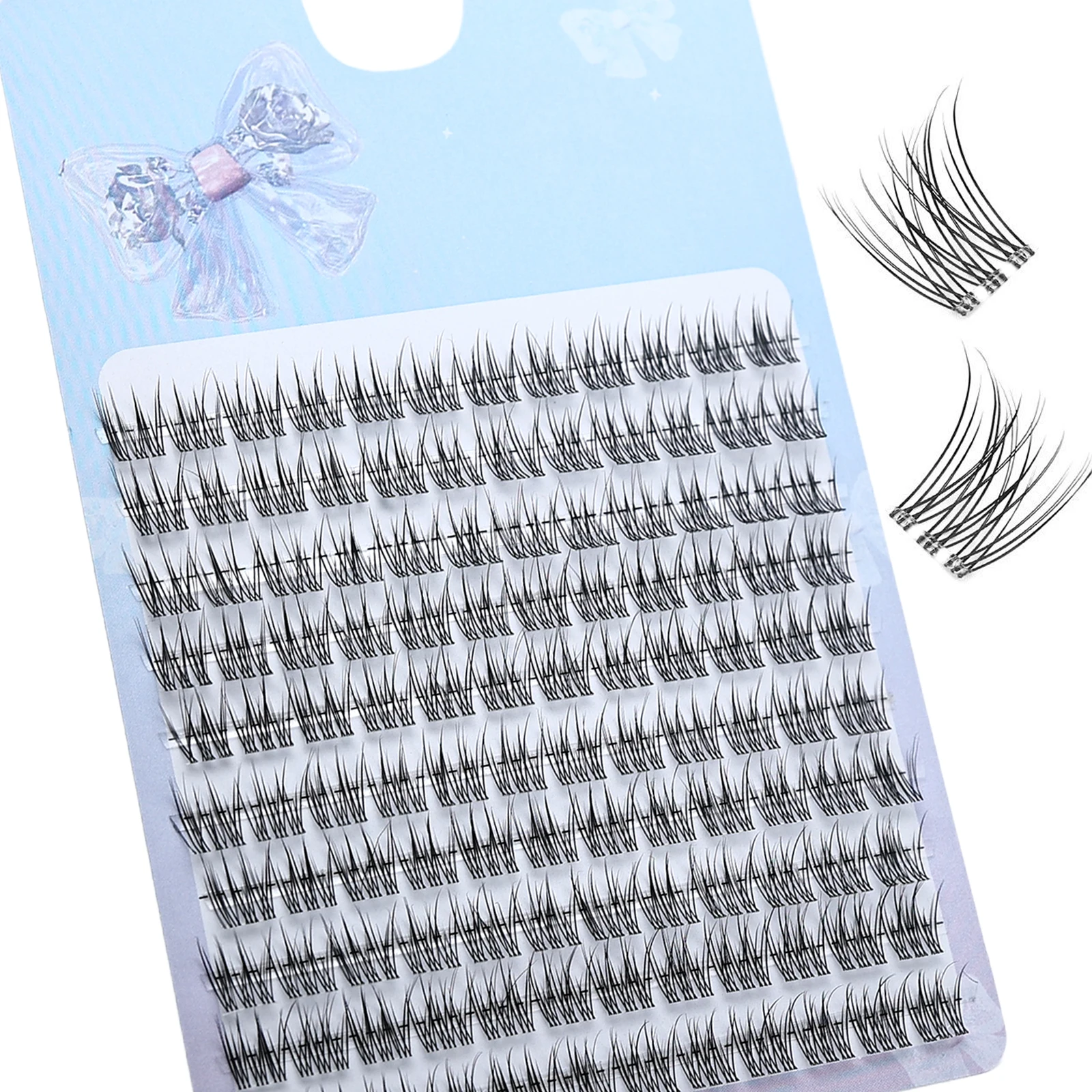 10 Rows Fish Tail False Eyelashes Reusable Sunflower Shape Voluminous Curly Anime Lashes DIY Thick Segmented Eyelash